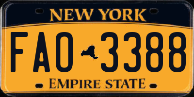 NY license plate FAO3388
