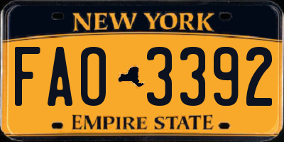 NY license plate FAO3392