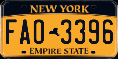 NY license plate FAO3396