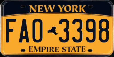 NY license plate FAO3398