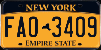 NY license plate FAO3409