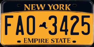 NY license plate FAO3425