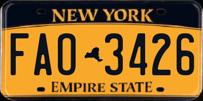 NY license plate FAO3426