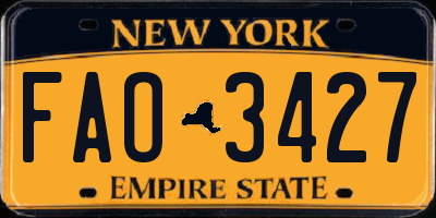 NY license plate FAO3427