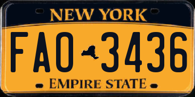 NY license plate FAO3436