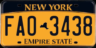 NY license plate FAO3438