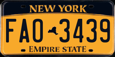 NY license plate FAO3439