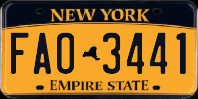 NY license plate FAO3441