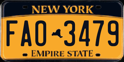 NY license plate FAO3479