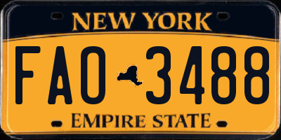 NY license plate FAO3488