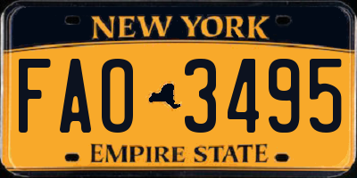 NY license plate FAO3495