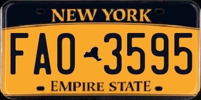 NY license plate FAO3595