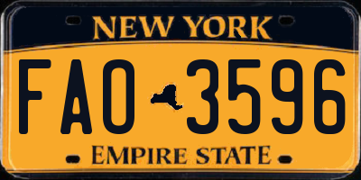 NY license plate FAO3596
