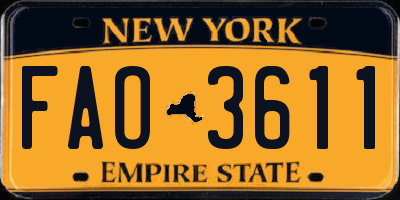 NY license plate FAO3611