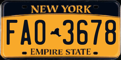 NY license plate FAO3678