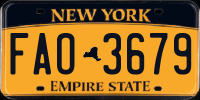 NY license plate FAO3679