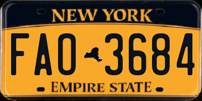 NY license plate FAO3684