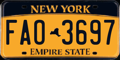 NY license plate FAO3697