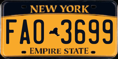 NY license plate FAO3699