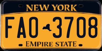 NY license plate FAO3708