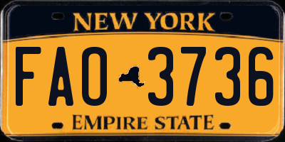 NY license plate FAO3736
