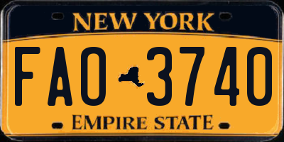 NY license plate FAO3740