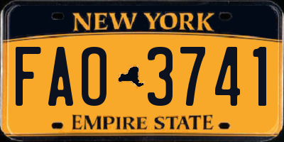 NY license plate FAO3741