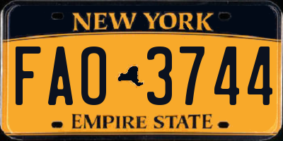 NY license plate FAO3744
