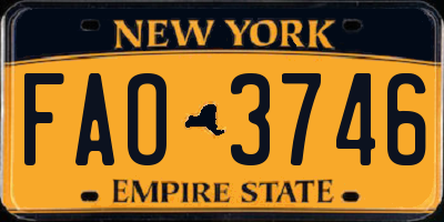 NY license plate FAO3746