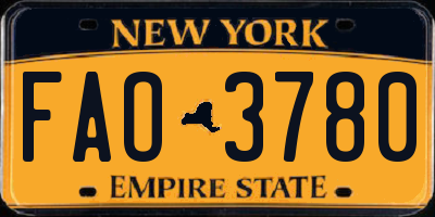 NY license plate FAO3780