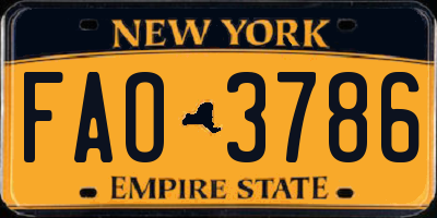 NY license plate FAO3786