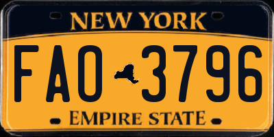 NY license plate FAO3796