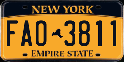 NY license plate FAO3811