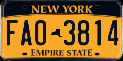 NY license plate FAO3814