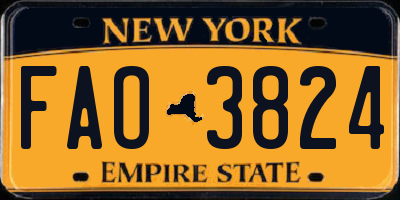 NY license plate FAO3824