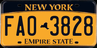 NY license plate FAO3828