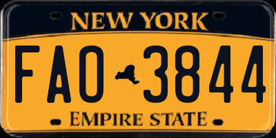 NY license plate FAO3844