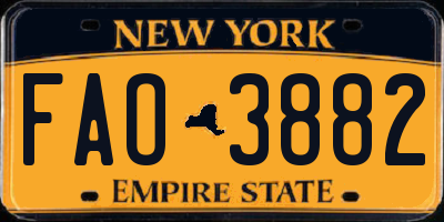 NY license plate FAO3882