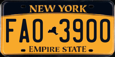 NY license plate FAO3900