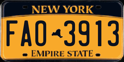 NY license plate FAO3913