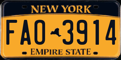 NY license plate FAO3914