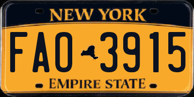 NY license plate FAO3915
