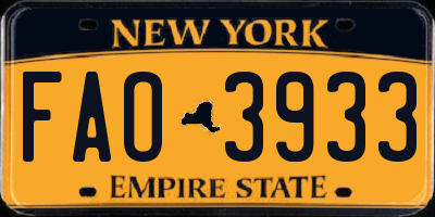 NY license plate FAO3933