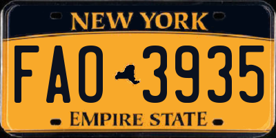 NY license plate FAO3935