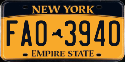 NY license plate FAO3940