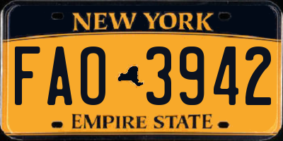 NY license plate FAO3942