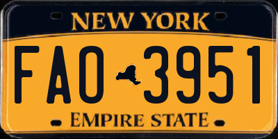 NY license plate FAO3951