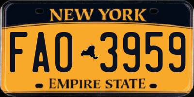 NY license plate FAO3959