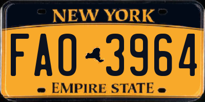 NY license plate FAO3964