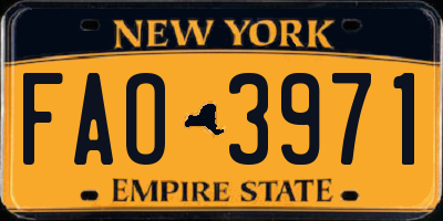 NY license plate FAO3971